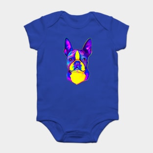 Boston Terrier in Colors Baby Bodysuit